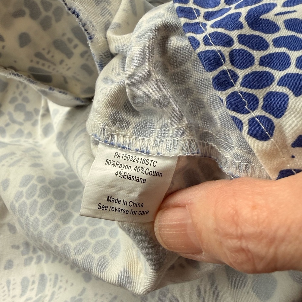 Parker Navy and Cream Patterned Midi Dress - Picture 3 of 4